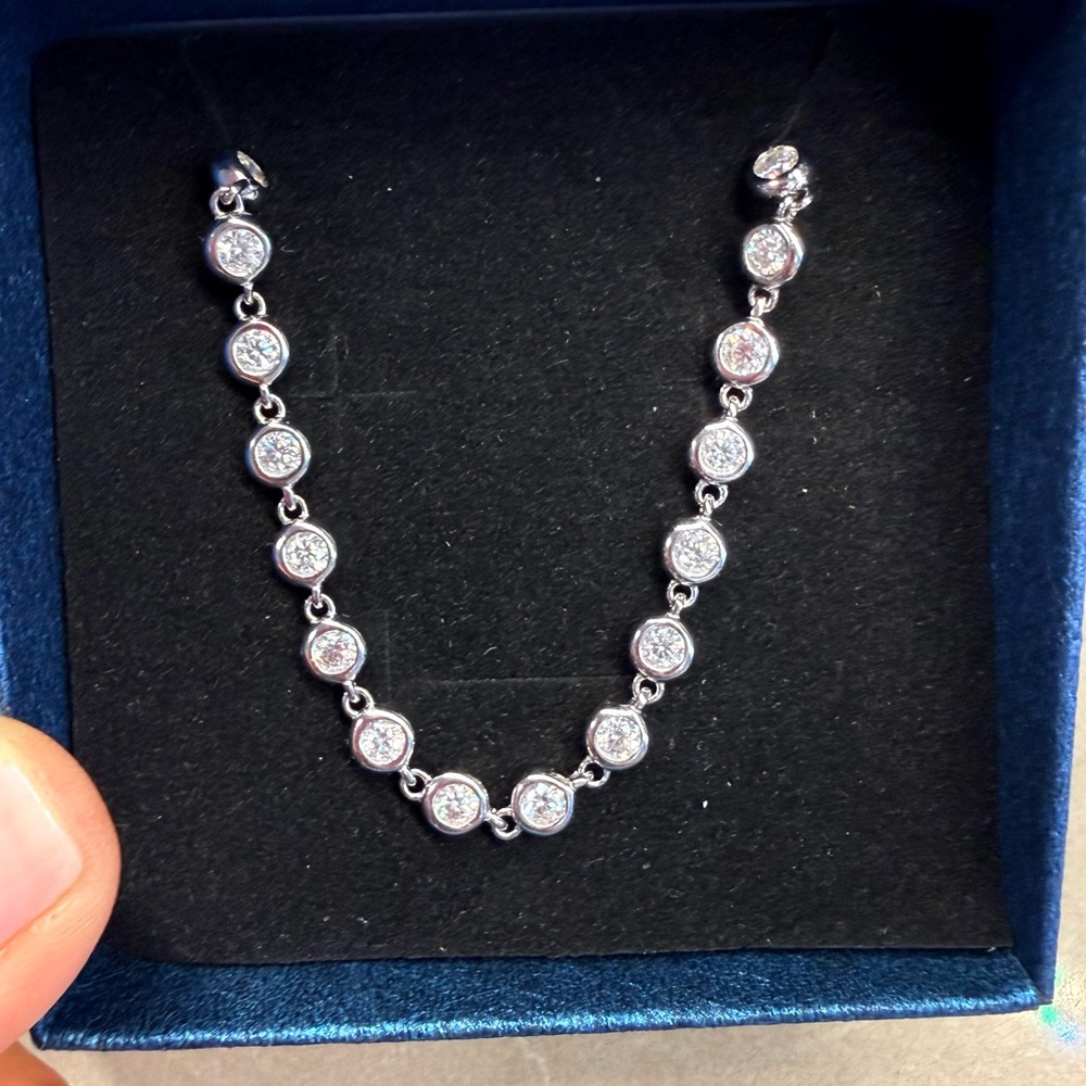 Moissanite Bezel Tennis Necklace